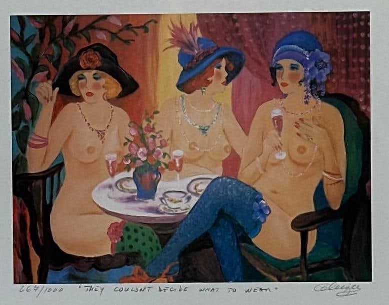 HILDA GLEIZER RINDOM "THEY COULDN'T DECIDE WHAT TO WEAR" SIGNED LITHOGRAPH (1 of 7)