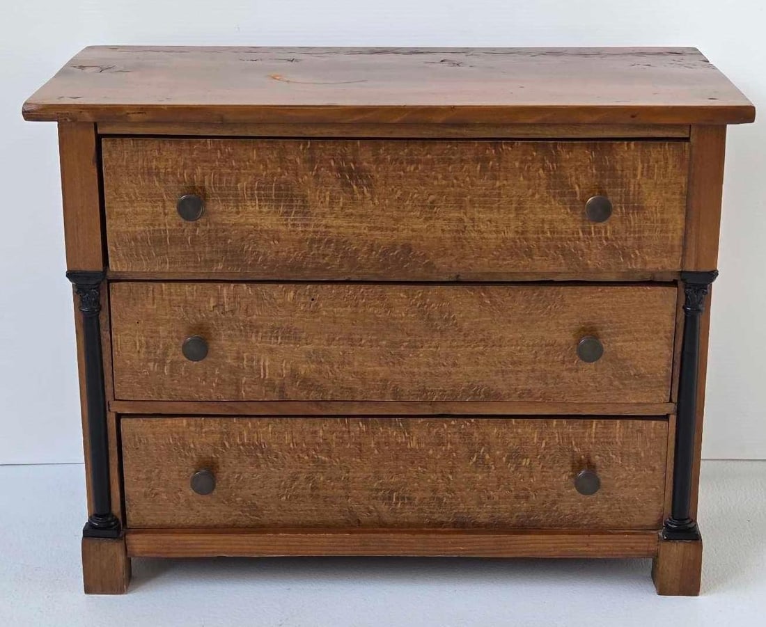 EMPIRE STYLE DIMINUTIVE THREE DRAWER CHEST/ SALESMAN SAMPLE (1 of 14)