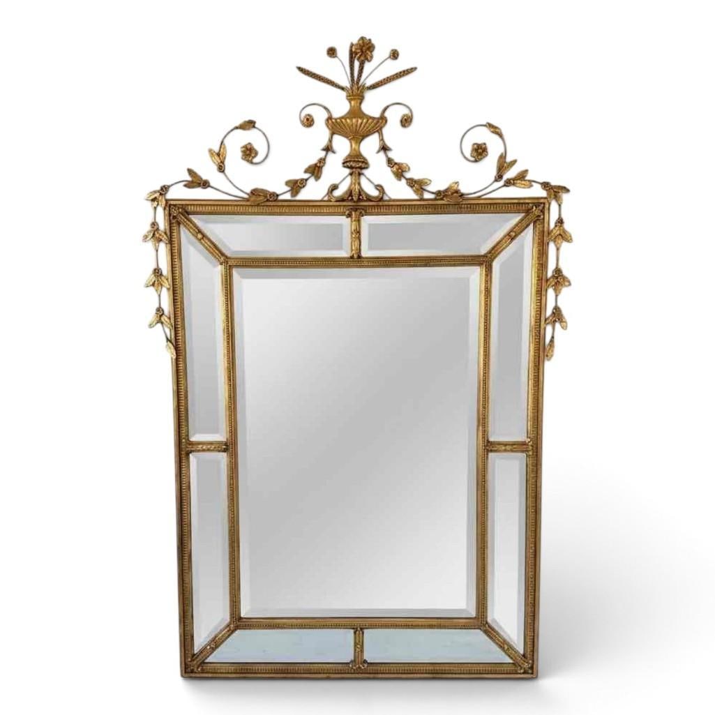 IMPRESSIVE FRIEDMAN BROTHERS ADAMS STYLE GILTWOOD AND GILT WIRE BEVELLED GLASS MIRROR (1 of 15)