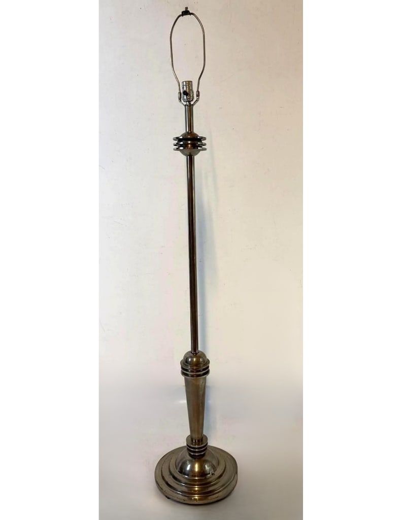 FREDERICK COOPER ATTRIBUTED ART DECO STYLE CHROME FINISH FLOOR LAMP (1 of 8)