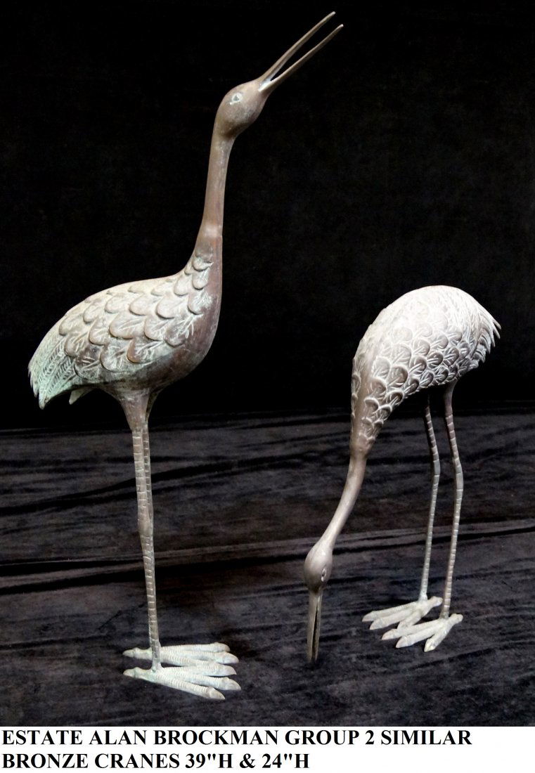 2 SIMILAR BRONZE CRANES (1 of 10)