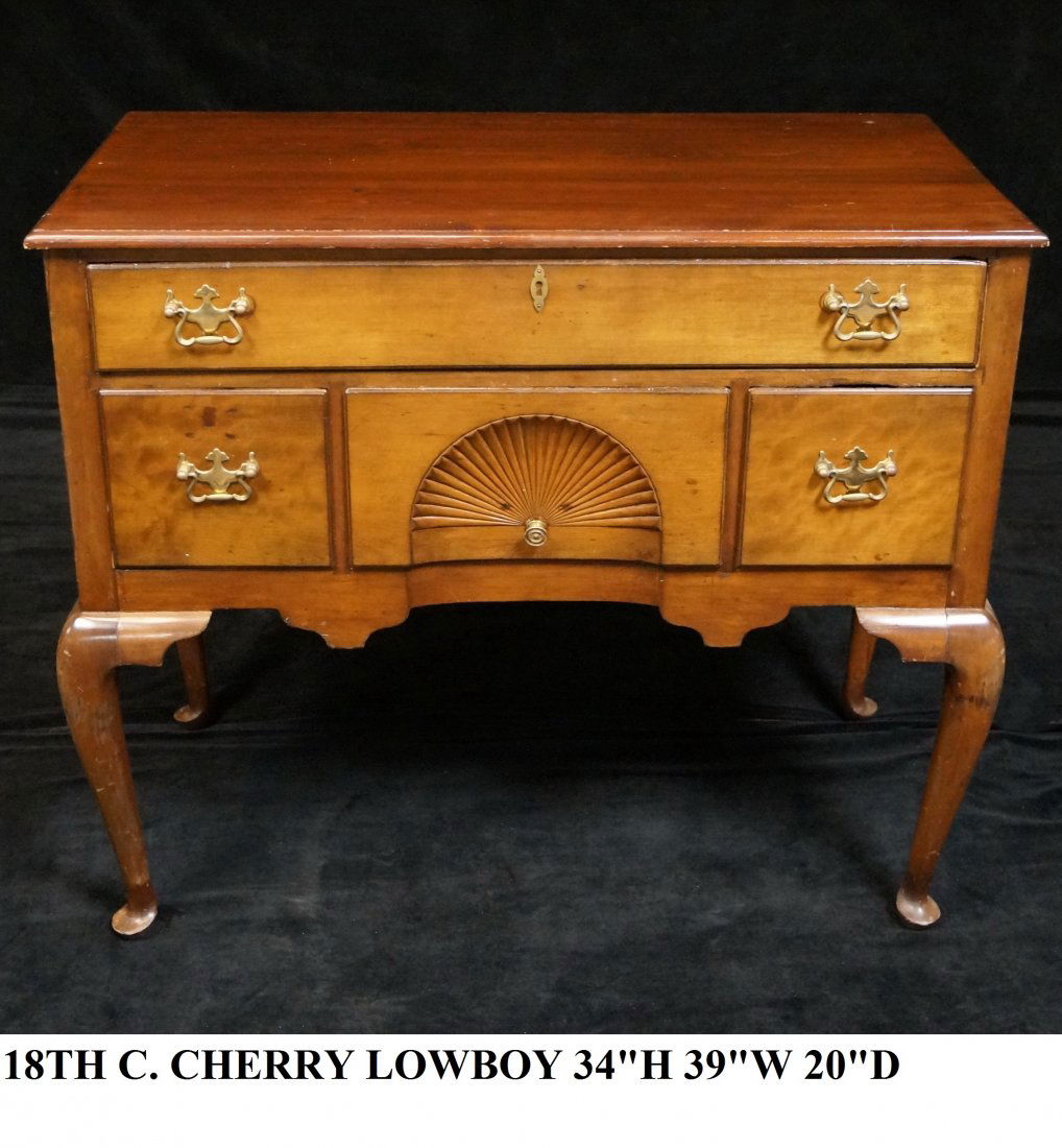 18TH C. CHERRY LOWBOY (1 of 3)