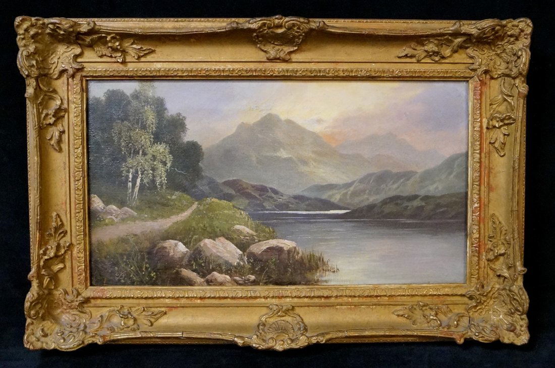 O/C "HUDSON RIVER" MONOGRAMMED DJ (DAVID JOHNSON) 1870: O/C "HUDSON RIVER" MONOGRAMMED DJ (DAVID JOHNSON) 1870 10X18"