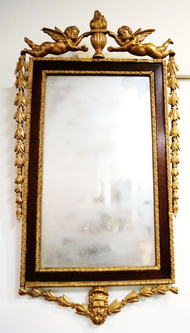 19TH C. FIGURAL CARVED PARCEL GILT MIRROR (1 of 1)