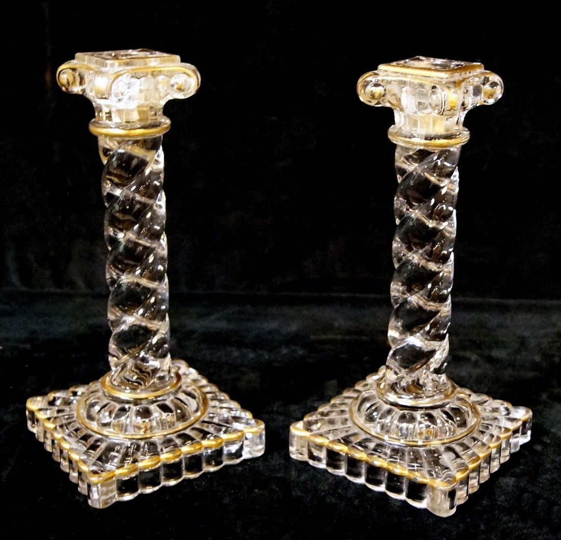 PR. BACCARAT CANDLESTICKS 10"H (1 of 4)