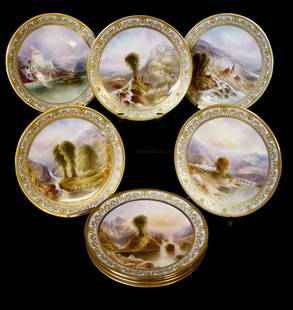 SET 9 ROYAL DOULTON SCENIC PLATES: SET 9 ROYAL DOULTON SCENIC PLATES 9"D