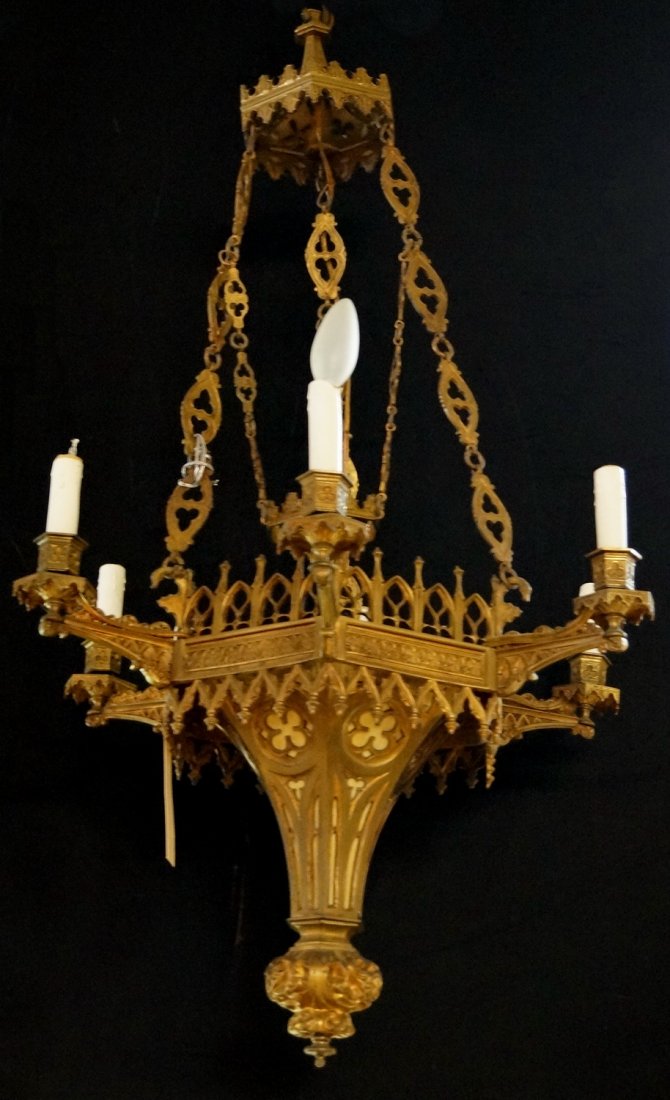 BRONZE GOTHIC CHANDELIER (1 of 2)