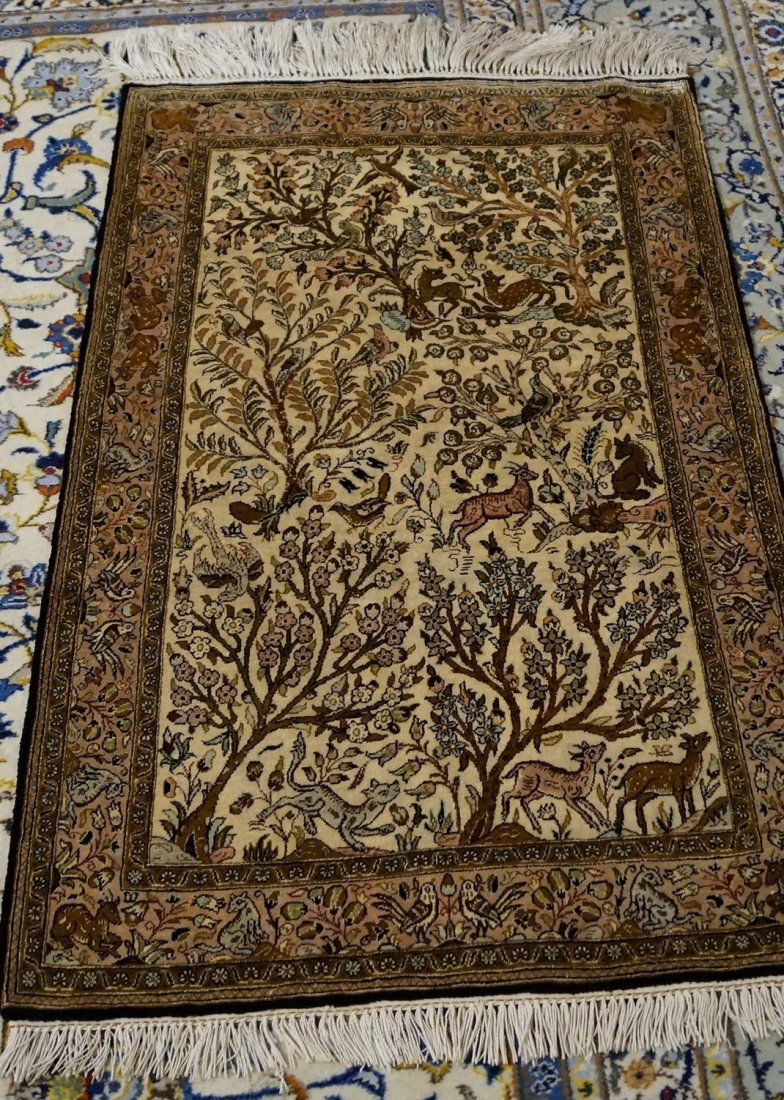 FIGURAL SILK THROW RUG (1 of 2)