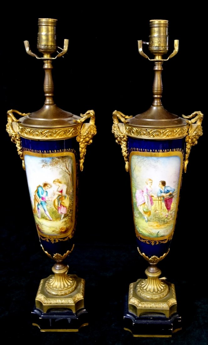 PR. BRONZE MOUNTED SEVRES STYLE LAMPS (1 of 3)