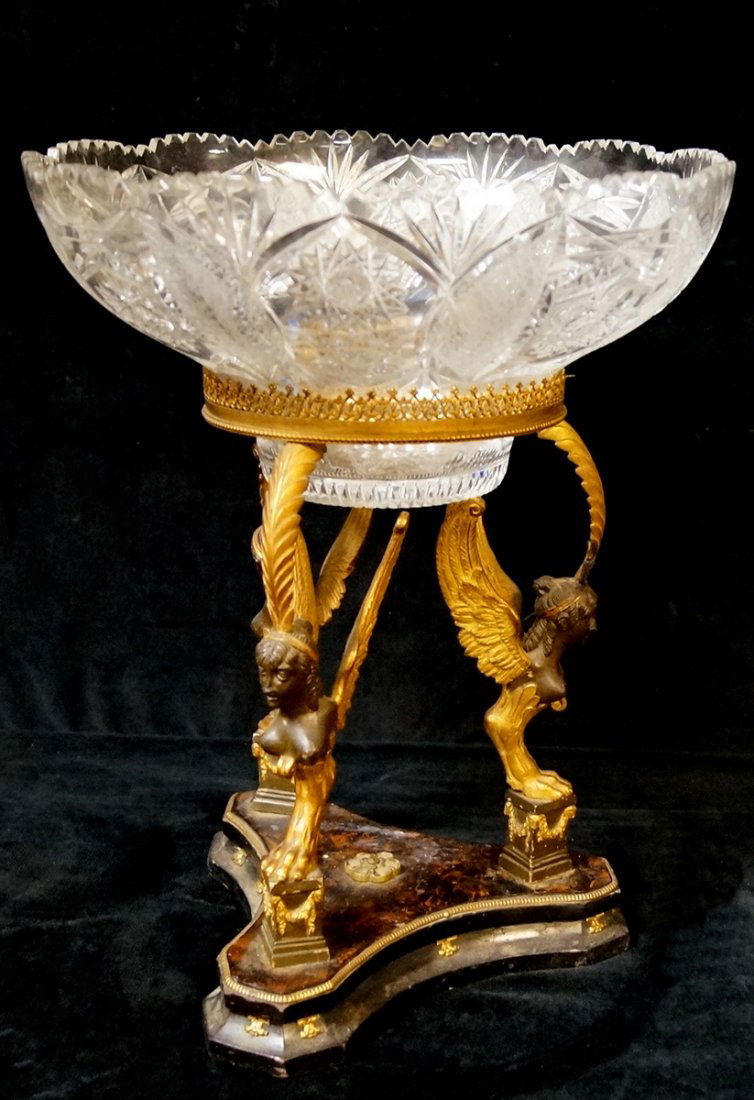 EMPIRE BRONZE & CRYSTAL COMPOTE (1 of 3)