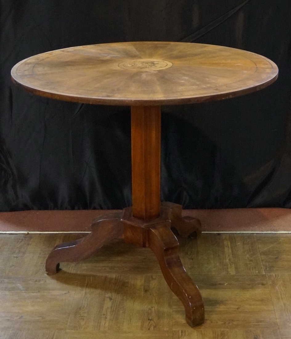19TH C. CONTINENTAL INLAID TIP TABLE (1 of 1)