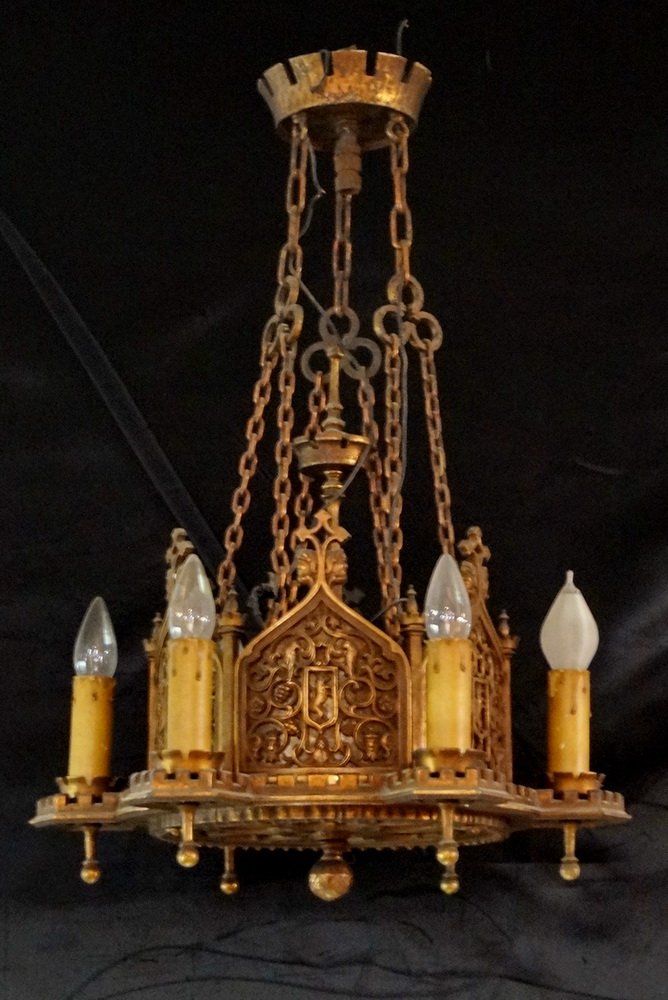 GOTHIC STYLE BRONZE CHANDELIER (1 of 1)