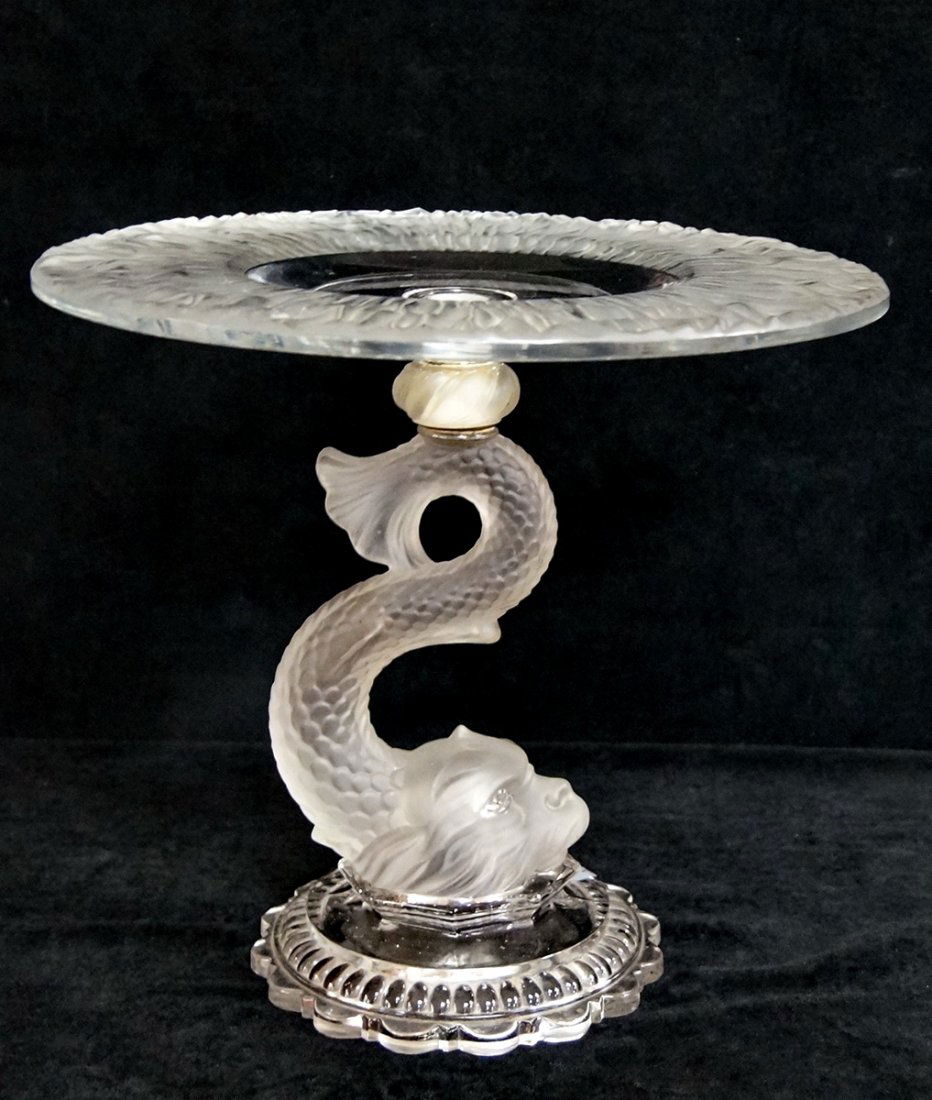 LALIQUE DOLPHIN BASE CAKE STAND (1 of 3)