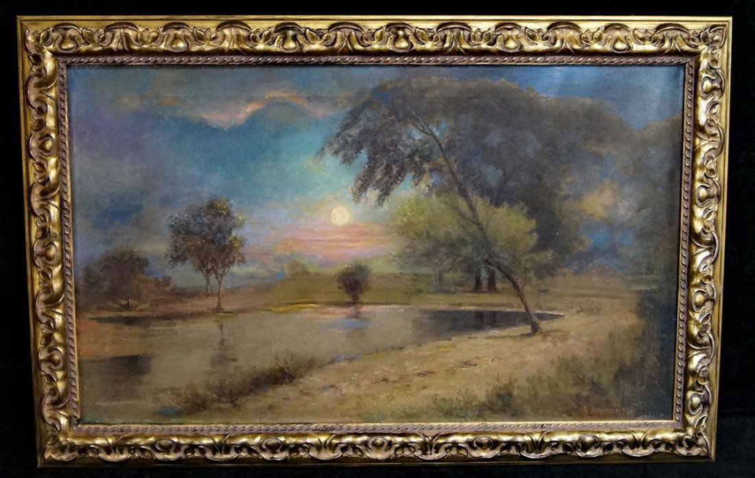 OIL ON CANVAS "SUNDOWN" R. ATKINSON FOX (1 of 3)