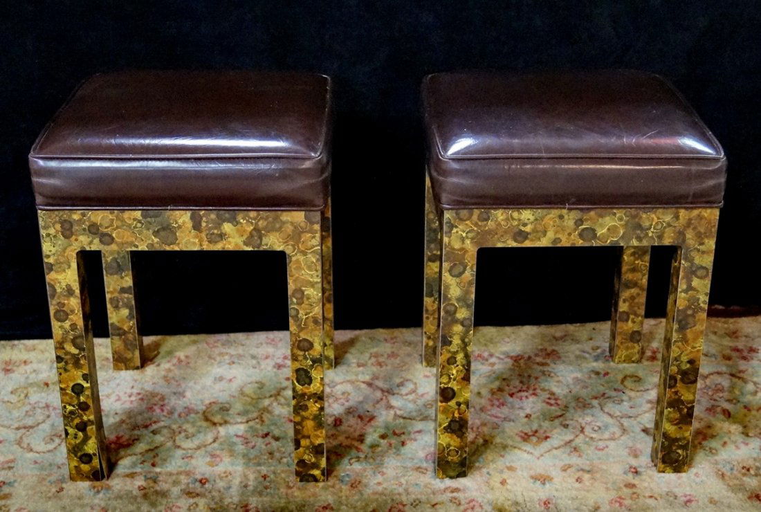 PR. MID-CENTURY LEATHER STOOLS (1 of 1)