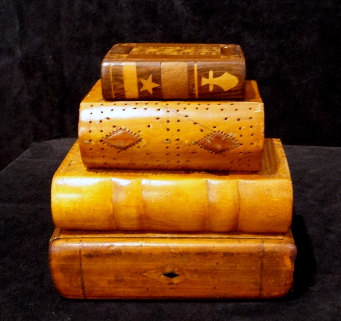 4 FOLK ART BOXES INC. INLAID (1 of 3)