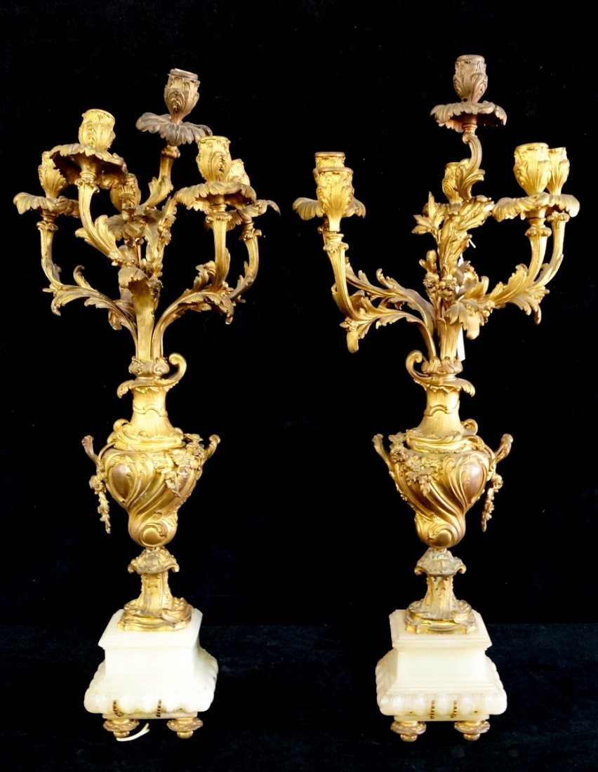PR. BRONZE & ONYX CANDELABRAS (1 of 1)