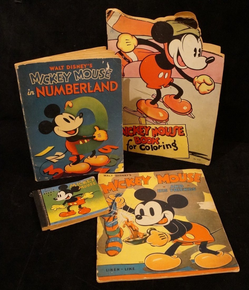 4 PCS. MICKEY MOUSE INC. COLORING BOOKS (1 of 1)