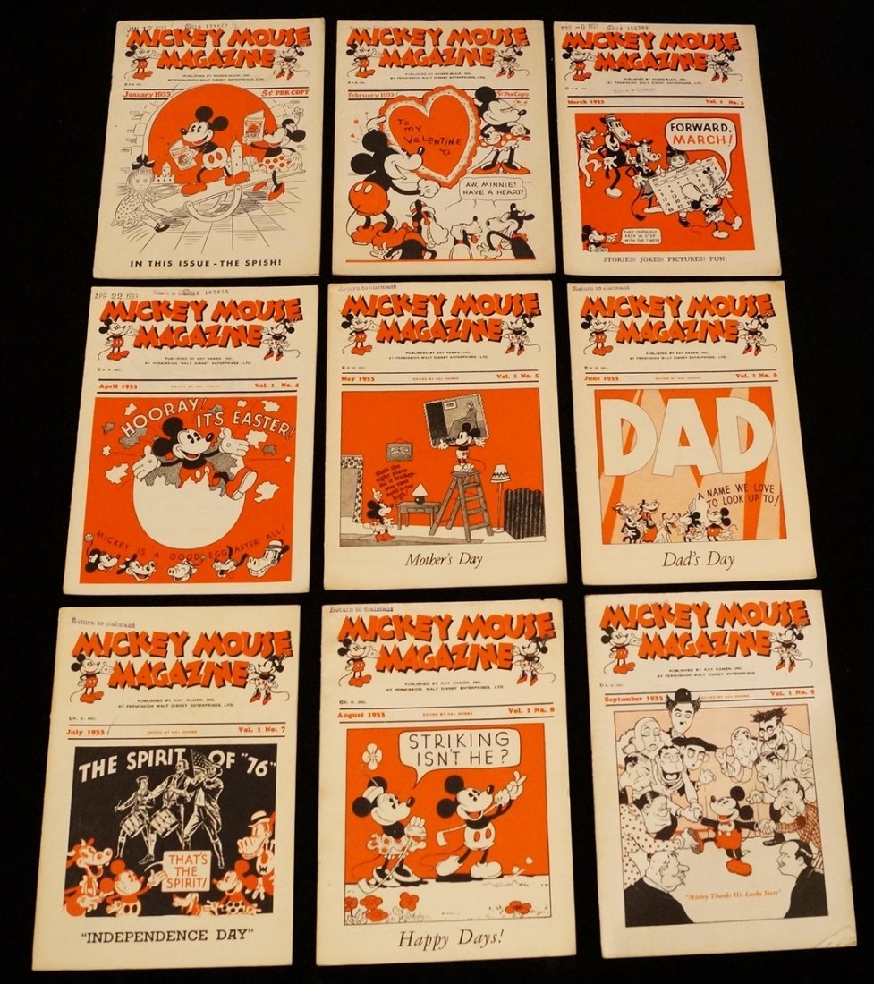 LOT MICKEY MOUSE MAGAZINE 9 ISSUES JANUARY-SEPTEMBER (1 of 2)