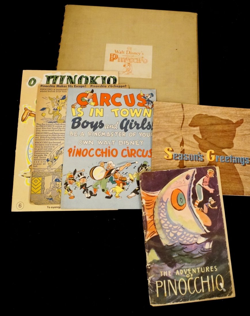 LOT PINOCCHIO EPHEMERA  INC. "WALT DISNEY'S ORIGINAL (1 of 7)