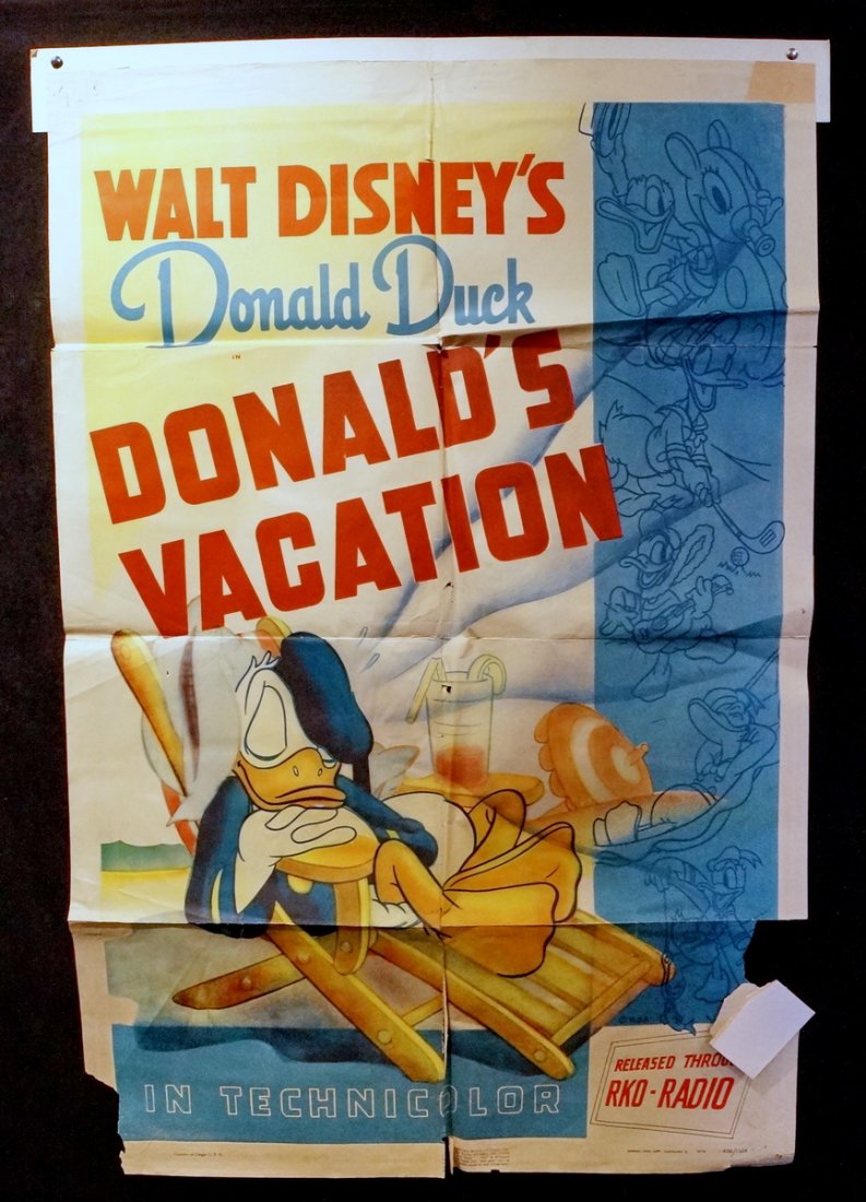 RKO PROMOTIONAL POSTER WALT DISNEY PRESENTS "DONALD (1 of 4)