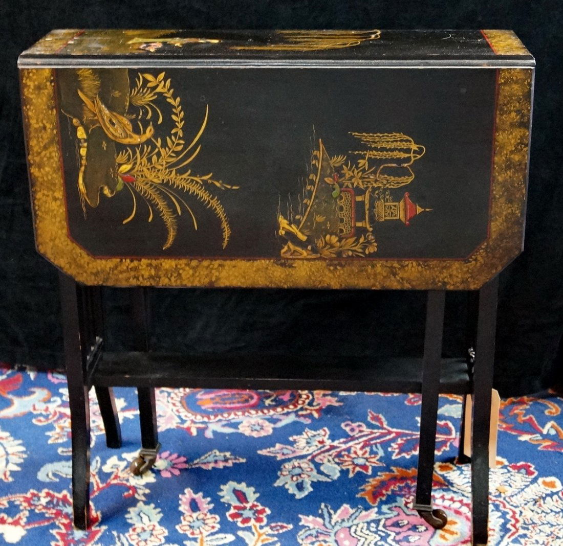 CHINOISERIE DECORATED DROPLEAF OCCASIONAL TABLE (1 of 2)
