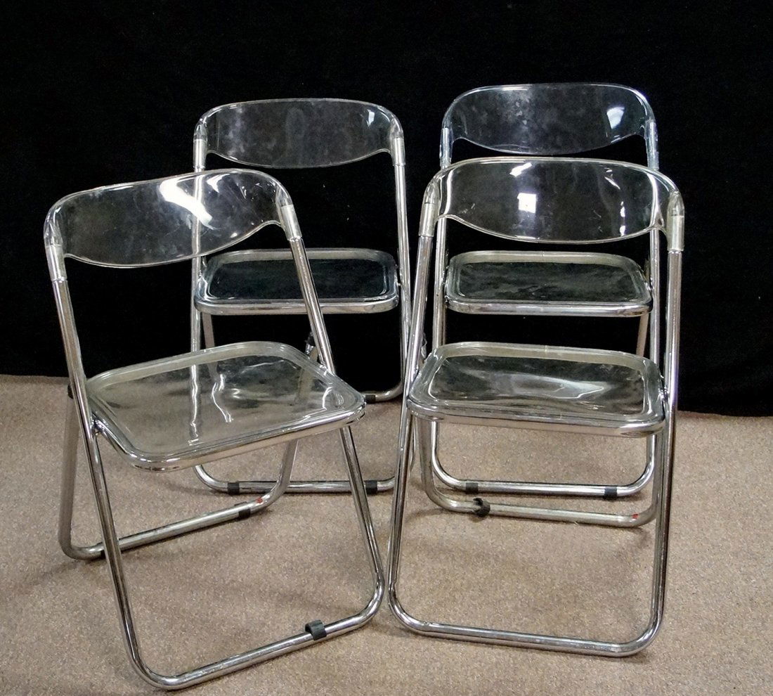 4 LUCITE FOLDING CHAIRS (1 of 1)