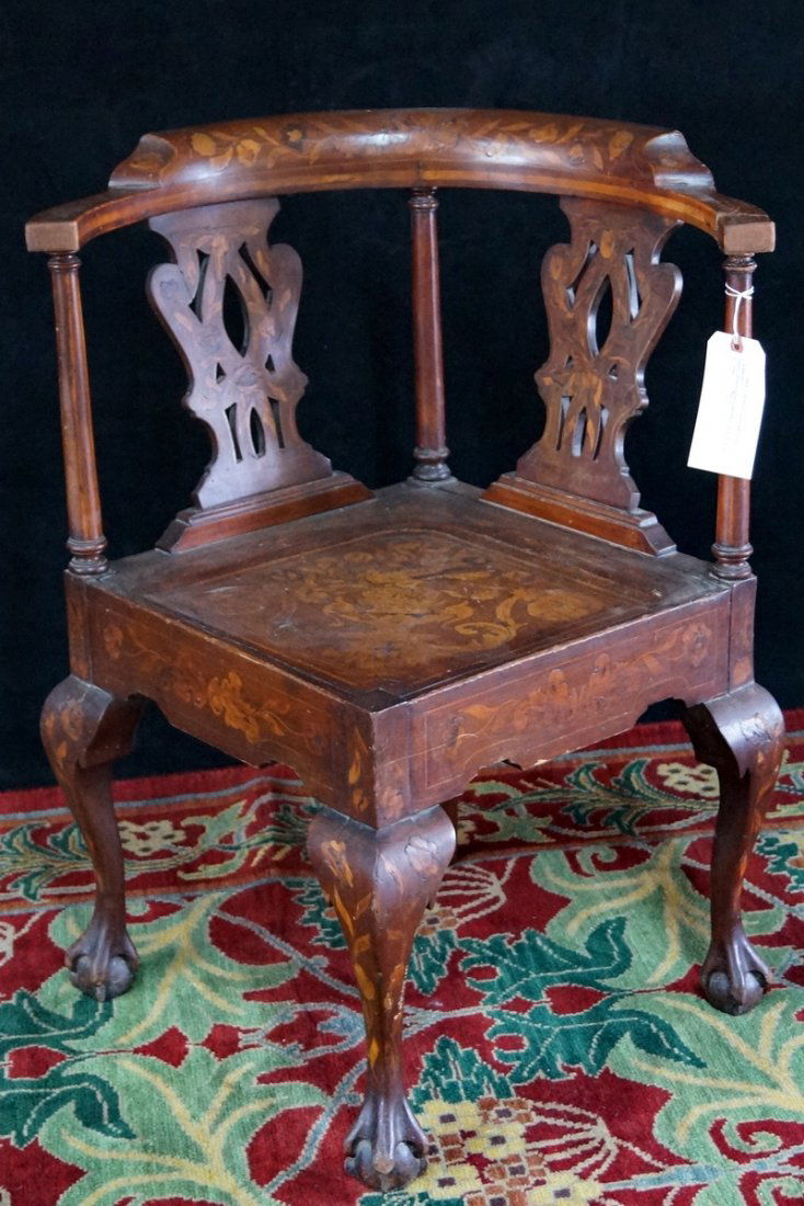 19TH C. MARQUETRY CORNER CHAIR (1 of 5)