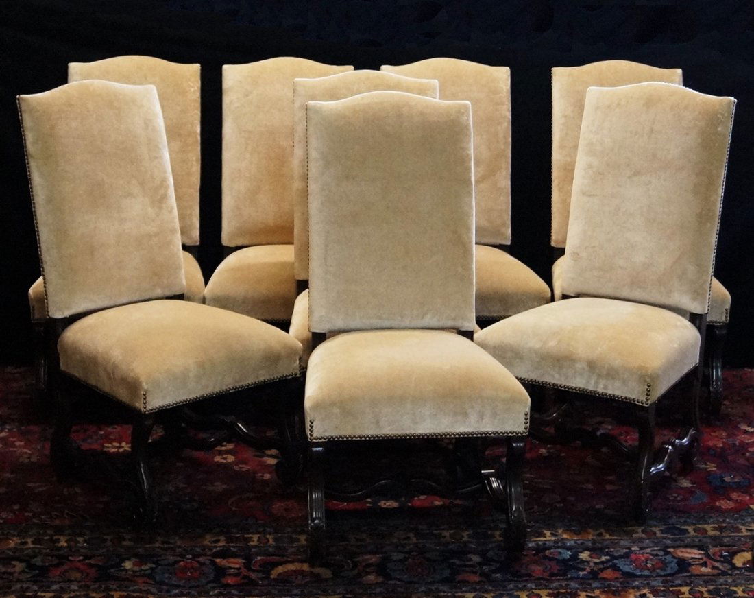SET 8 LOUIS XIV STYLE DINING ROOM CHAIRS: SET 8 LOUIS XIV STYLE DINING ROOM CHAIRS 45"H 22"W 21"D