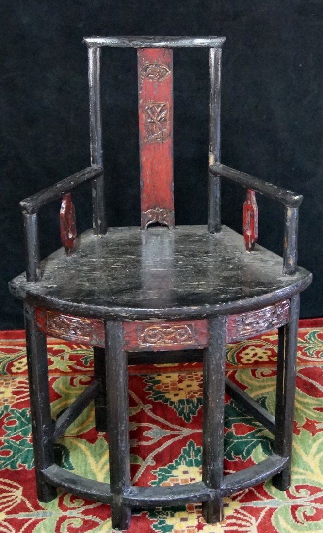ASIAN CORNER CHAIR: ASIAN CORNER CHAIR 35"H 17"W 15"D