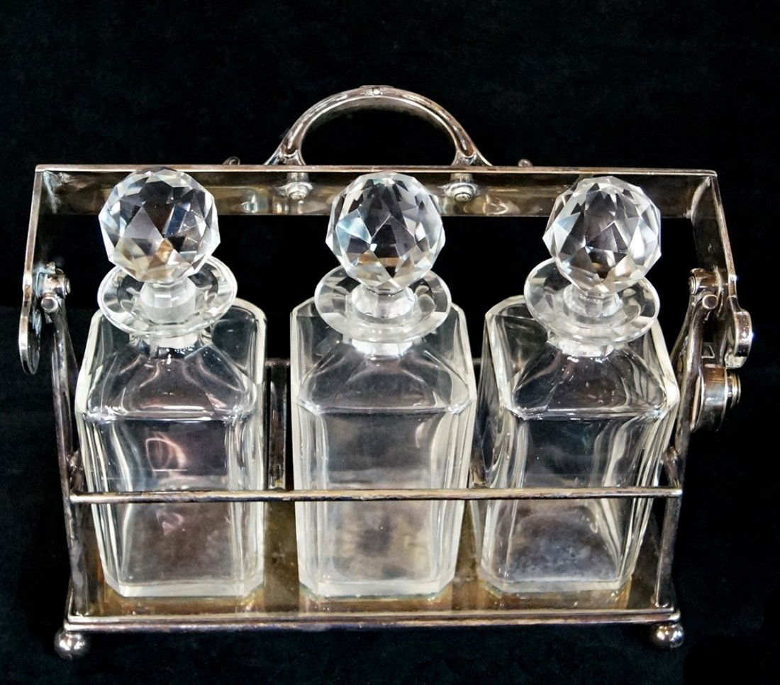 SILVERPLATE & CRYSTAL TANTALUS (1 of 4)