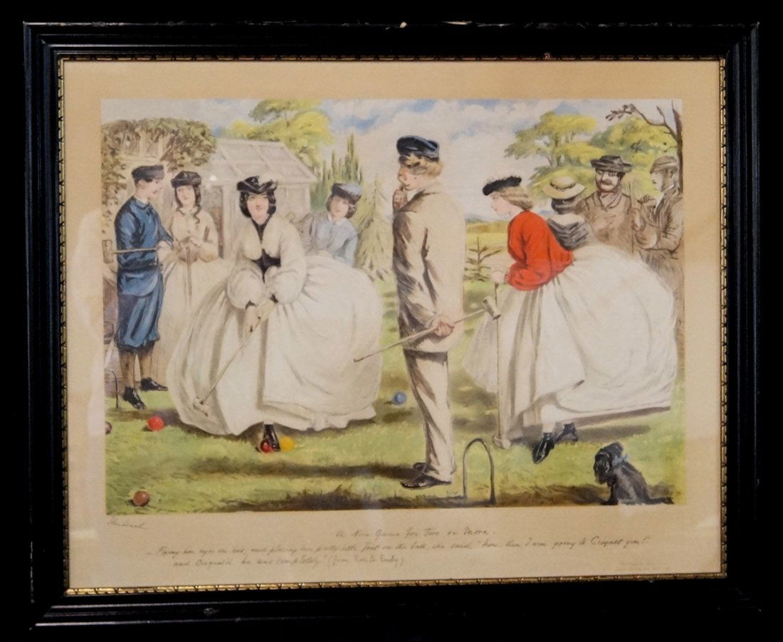 FRAMED ENGLISH PRINT "CROQUET" (1 of 1)