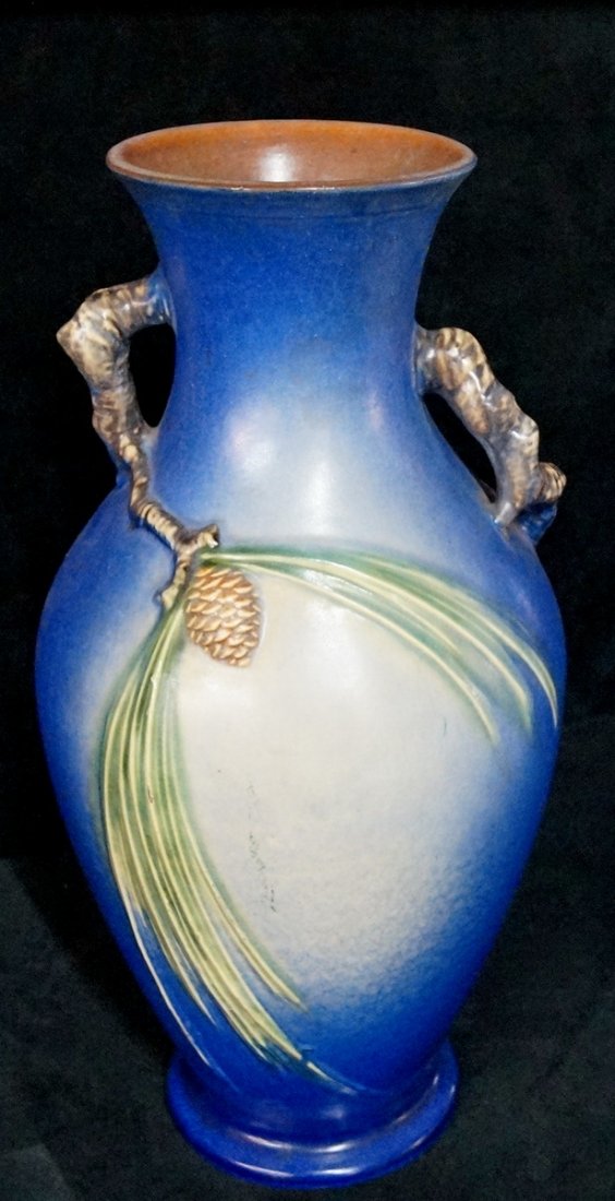 ROSEVILLE BLUE PINECONE VASE (1 of 3)