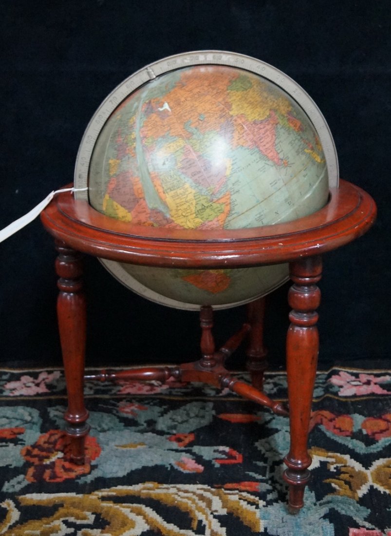 GLOBE ON MAHOGANY STAND (1 of 1)