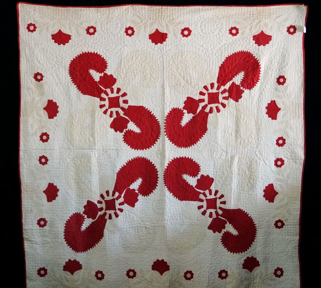 RED & WHITE PINWHEEL QUILT (1 of 1)
