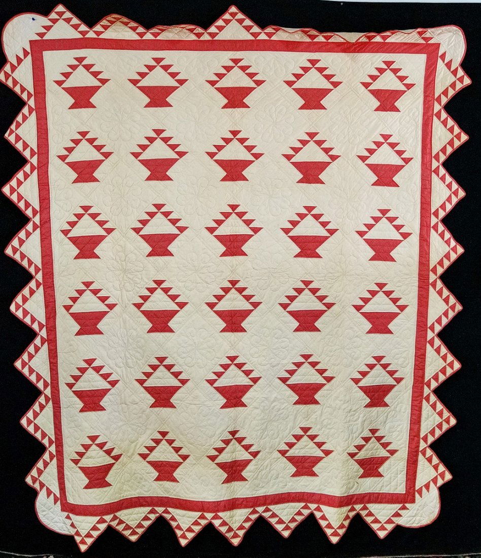 RED & WHITE BASKET QUILT (1 of 2)