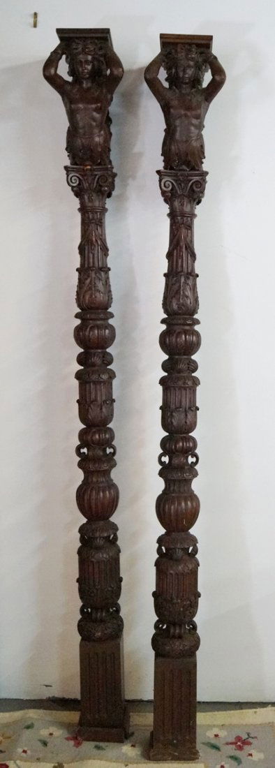 PR. 19TH C. FIGURAL COLUMNS (STOKESBURY MANSION) (1 of 5)