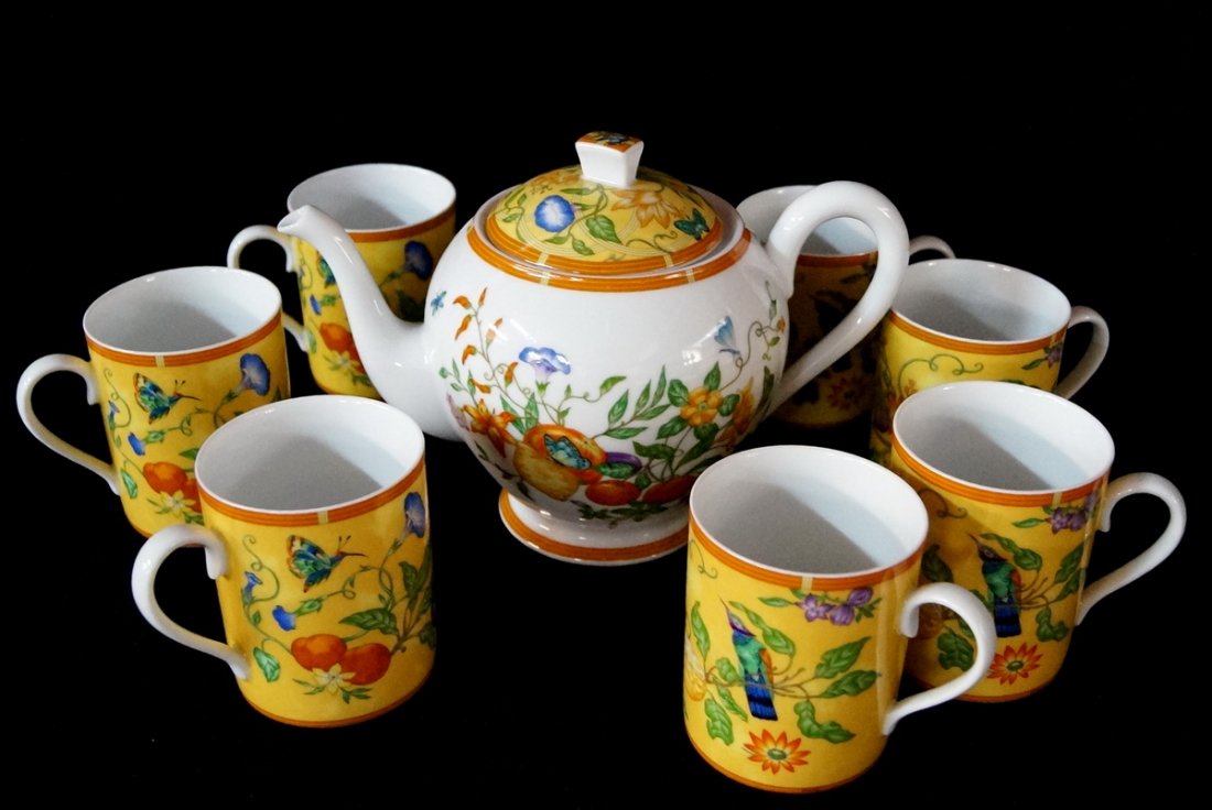 8PC HERMES PORCELAIN COFFEE SET (1 of 1)