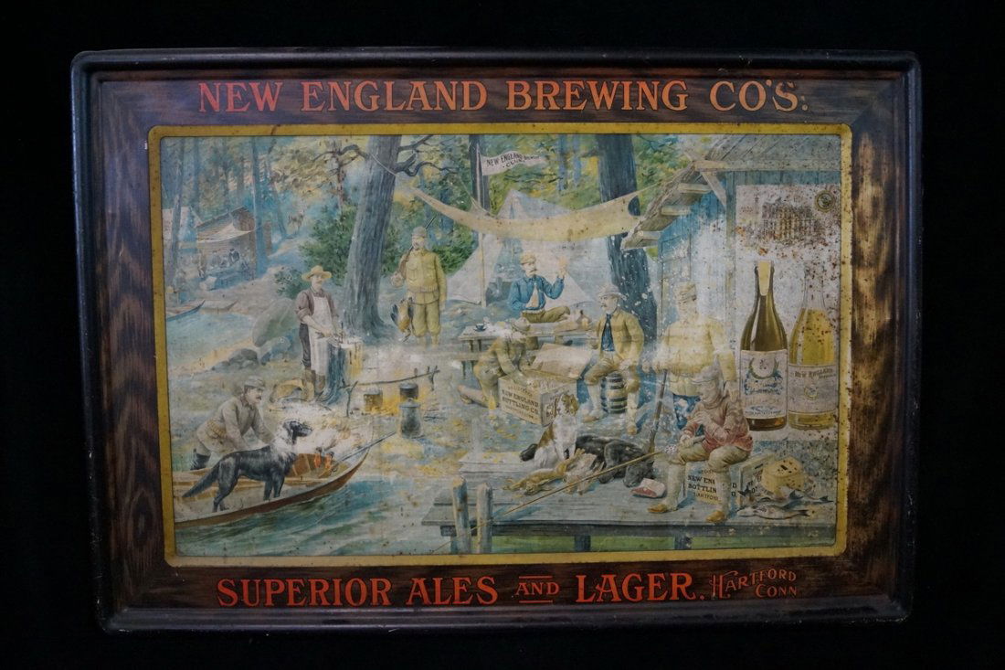 TIN SIGN, NEW ENGLAND BREWING CO'S SUPERIOR ALES AND (1 of 4)