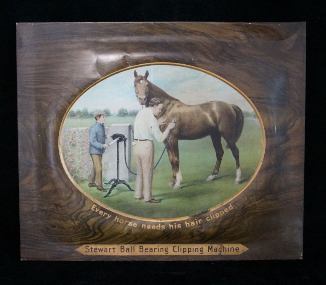 TIN SIGN "STEWART" BALL BEARING CLIPPING MACHINE (1 of 4)