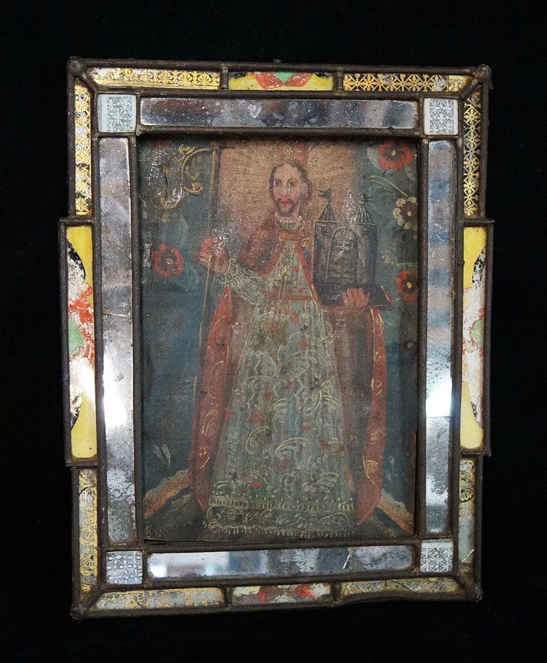 EARLY 19TH C. OIL ON CANVAS LAID ON BOARD SPANISH (1 of 4)