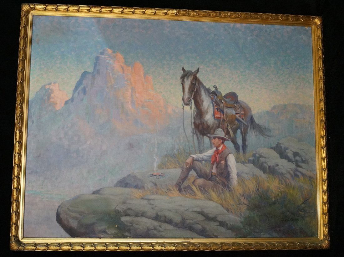 O/C "WESTERN SCENE" SGN. FREDERICK BOWER (1 of 5)