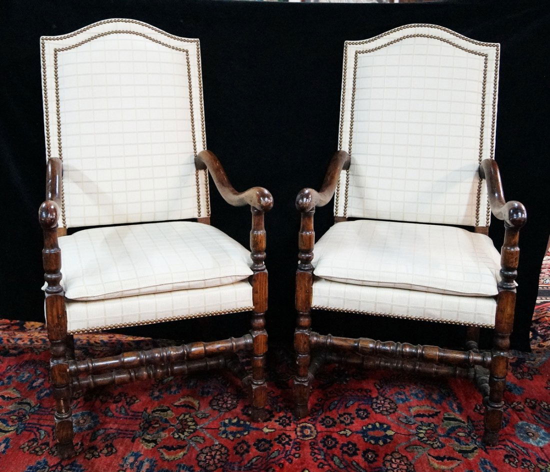 PR. JACOBEAN STYLE OPEN ARM CHAIRS (1 of 5)