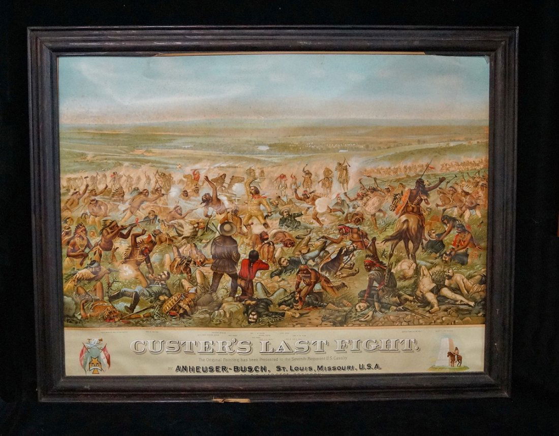 FRAMED LITHOGRAPH CUSTERS LAST STAND ANHEUSER BUSCH (1 of 6)