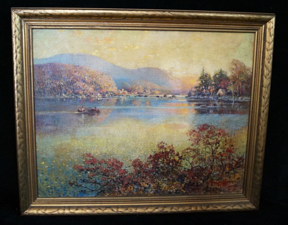 GILT FRAME O/C LANDSCAPE SGN. GH KAUFMAN (1 of 4)