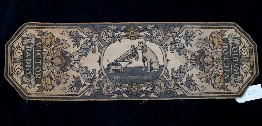 RCA VICTOR "HIS MASTERS VOICE" FABRIC ADVERTISING (1 of 6)