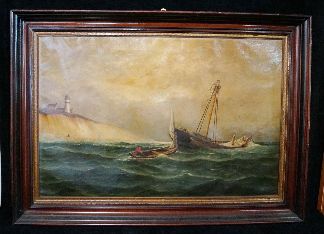 FRAMED O/C "SHIPWRECK OFF THE COAST" (1 of 4)
