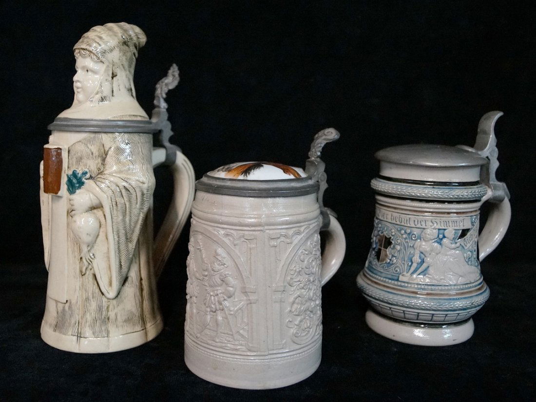 GROUP 3 GERMAN PORCELAIN STEINS (1 of 8)