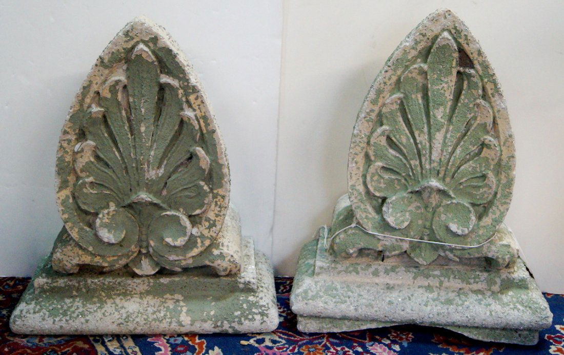 PR. CAST CONCRETE FINIALS CIRCA 1900 (1 of 6)