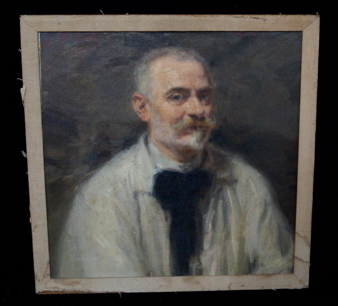 MACMONNIES OIL ON BOARD CANVAS "STUDIO ASSISTANT" (1 of 7)